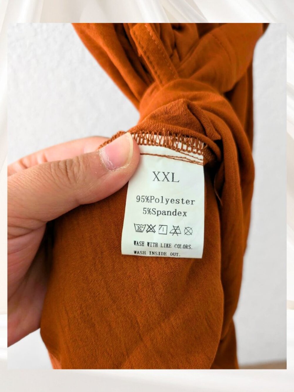 Rust Belted Romper XXL V-Neck Lace Trim Boho Minimalist Playsuit - Picture 2 of 2